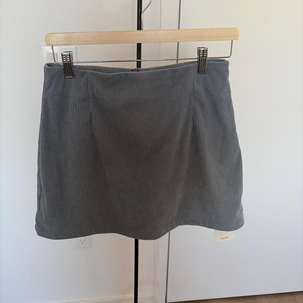 Halara Ribbed Active Mini Skirt Gray Women's Size Medium NWT